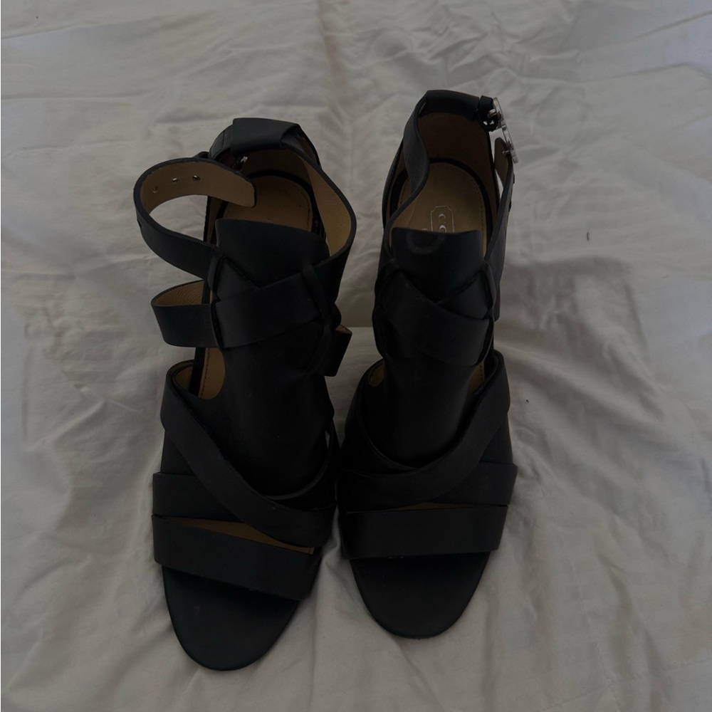 Coach Black Strappy Heels